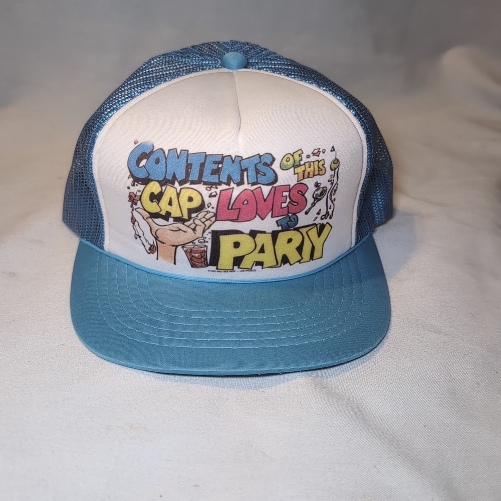 Vintage '85 Wild Side West Trucker Hat "Contents Of This Cap Loves To Party"